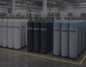 Industrial gas cylinders used in Malaysian manufacturing facility